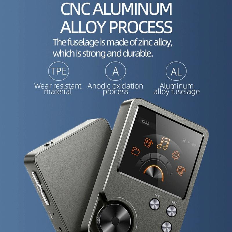 Lossless Dsd256 Music Player Silver Gray - With 128Gb Tf Card