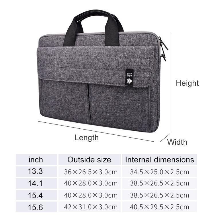 15.4 Inch Laptop Carrying Bag With Shoulder Strap - Handheld Briefcase Style - Black