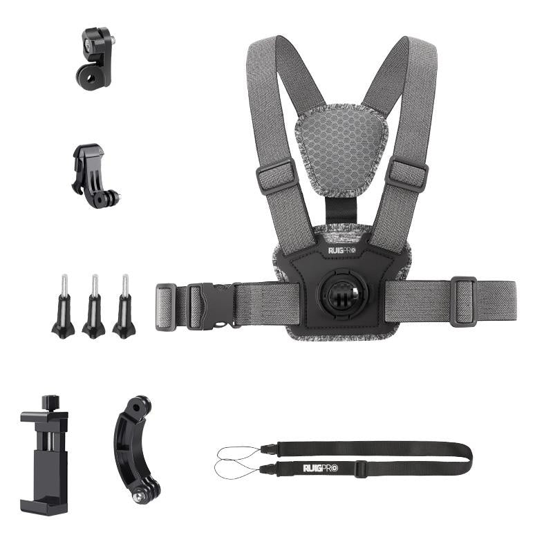 Adjustable Chest Strap with Mount and Screw - 3 In 1