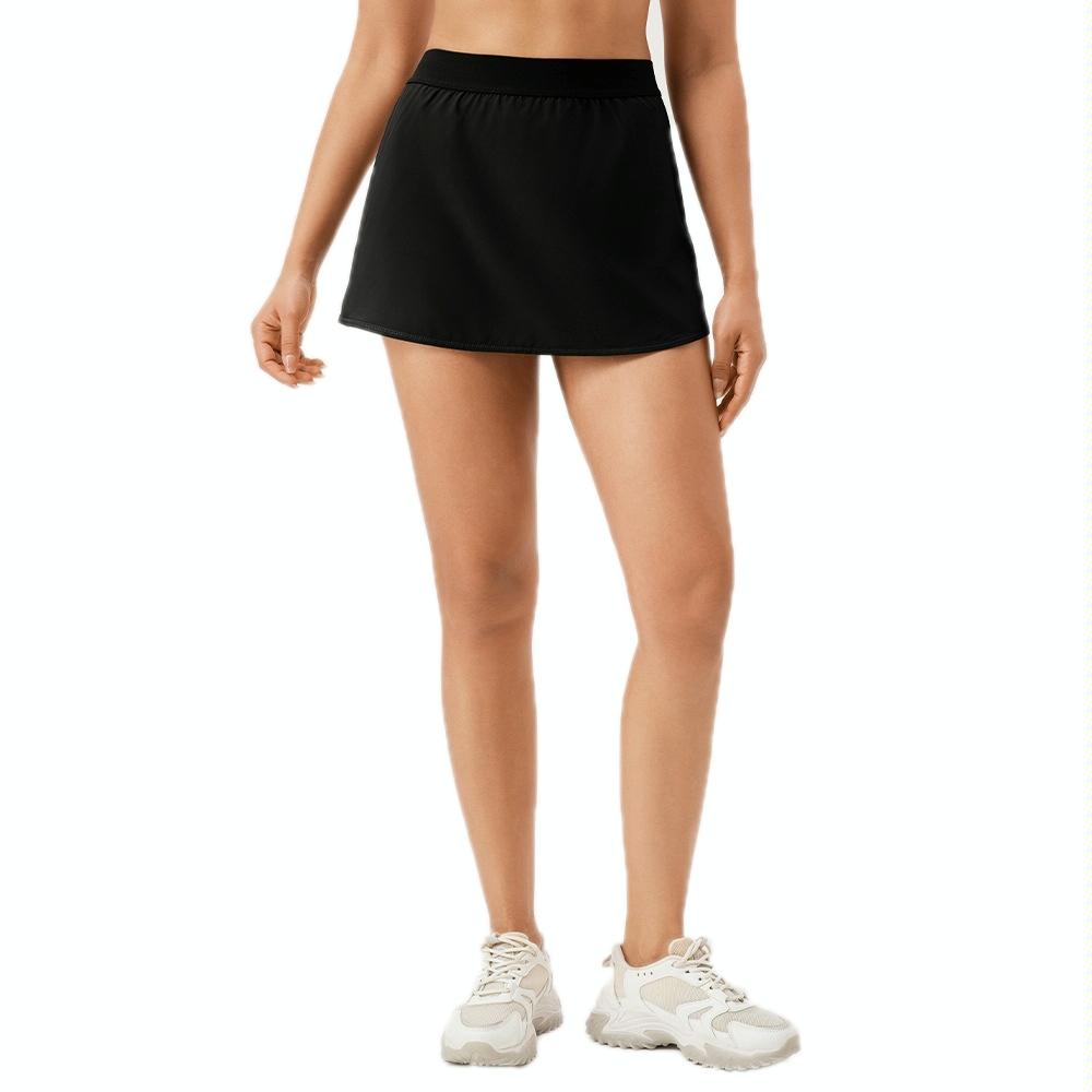Quick Drying Women Yoga Skirt Pants Breathable &amp; Fake Two Piece Size L - Black - Xl