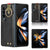 For Samsung Galaxy z Fold4 5G Leather Wristband Phone Case - Back Cover - Black