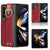 For Samsung Galaxy z Fold4 5G Leather Wristband Phone Case - Back Cover - Black