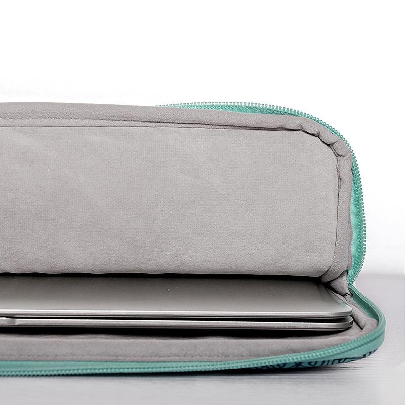 Green Wave 14 Laptop Sleeve in Pu Leather Print