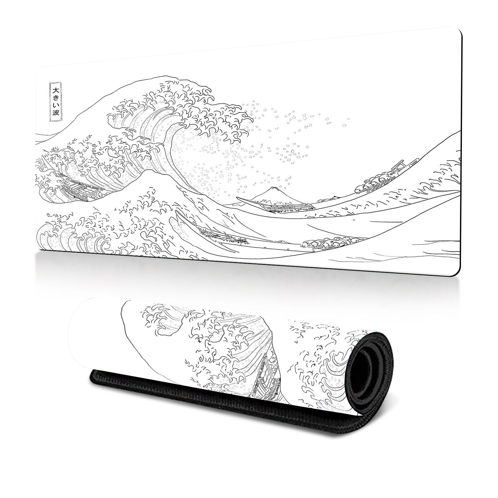 Non Slip Gaming Mouse Pad Big Wave Design - No.24 - 300X800X3Mm