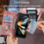 For Samsung Galaxy Z Fold4 5G Floral Leather Phone Wallet - Embossed - Black