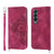 For Samsung Galaxy Z Fold4 5G Floral Leather Phone Wallet - Embossed - Black