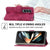 For Samsung Galaxy Z Fold4 5G Floral Leather Phone Wallet - Embossed - Black