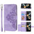 For Samsung Galaxy Z Fold4 5G Floral Leather Phone Wallet - Embossed - Black