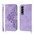 For Samsung Galaxy Z Fold4 5G Floral Leather Phone Wallet - Embossed - Black