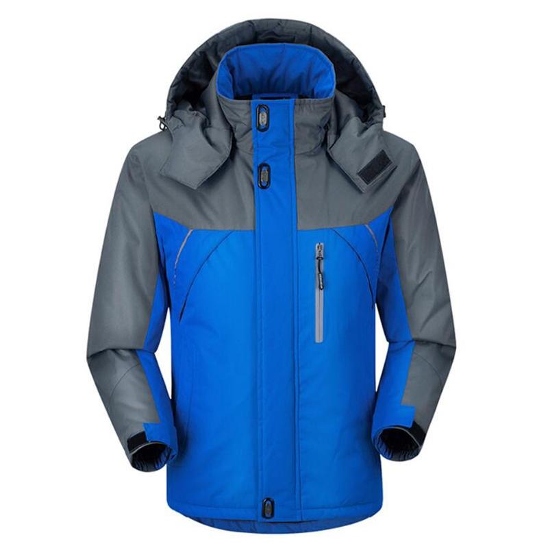 Men Winter Thick Fleece Waterproof Outwear Down Jackets Coats - Black