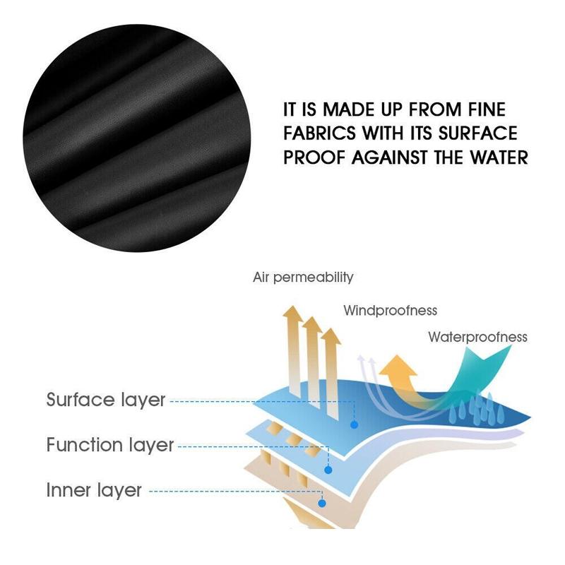 Waterproof Dustproof Protection Cover for Bathtub Pool Table & Chair - 218x218x90cm - Black