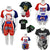 Kids Boxing Set - Sparring Shorts And Tights - Bright Green - Fiht Red Blue Spliced - M