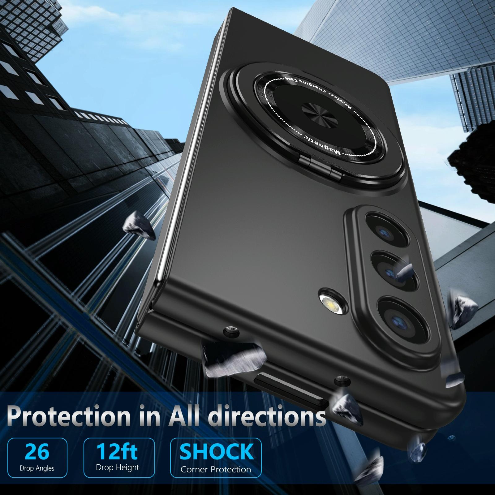 For Samsung Galaxy Z Fold4 5G Shockproof 360 Degree Rotating Case - Blue
