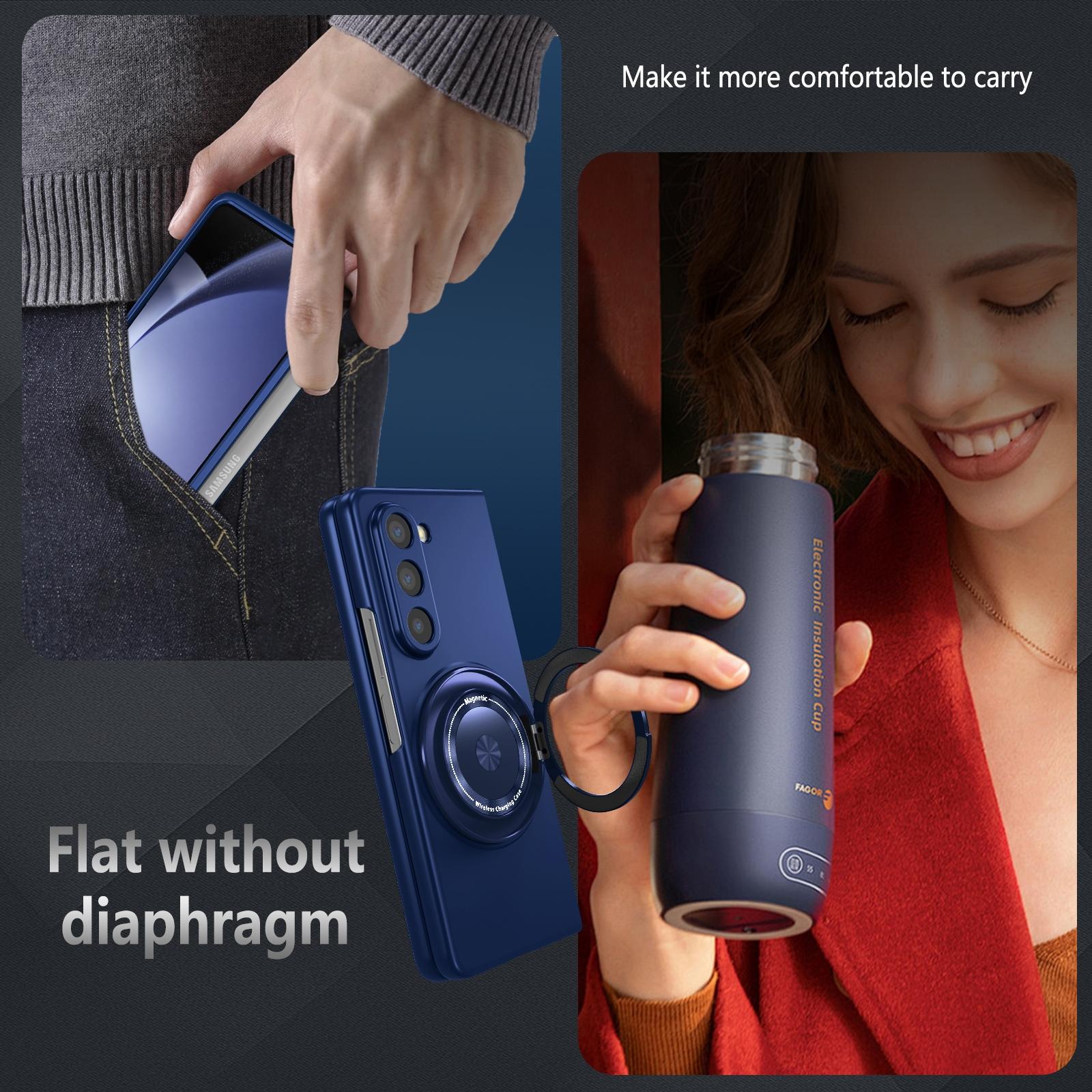 For Samsung Galaxy Z Fold4 5G Shockproof 360 Degree Rotating Case - Blue