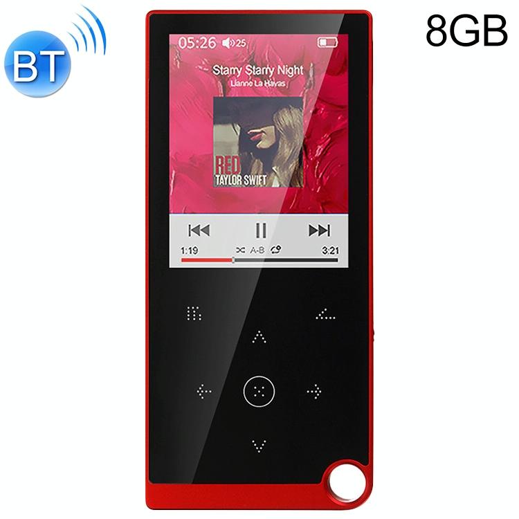 2.4 Inch Touch Mp4 / Mp3 Player 8Gb Memory Bluetooth E Book Alarm Timer - Red