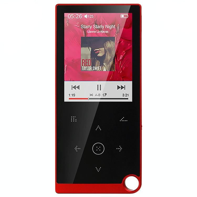 2.4 Inch Touch Mp4 / Mp3 Player 8Gb Memory Bluetooth E Book Alarm Timer - Red