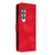 For Samsung Galaxy Z Fold4 5G Smooth Leather Phone Case - Line Pattern - Red
