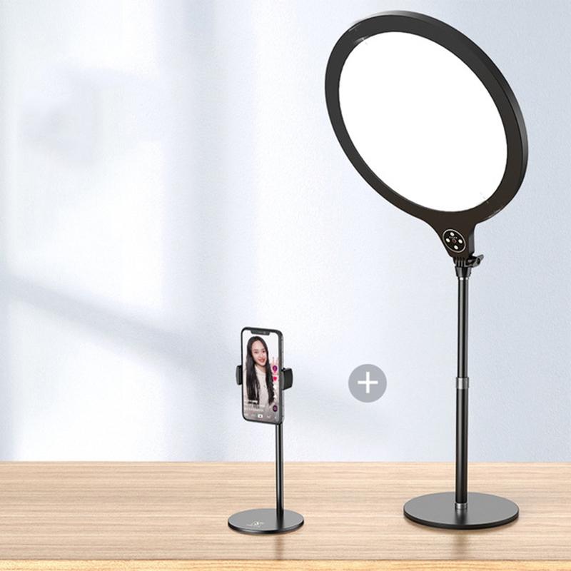 Large Desktop Beauty Fill Light Bracket for Live Broadcast and Photography - 14.2 Inch &amp; 36cm - Black