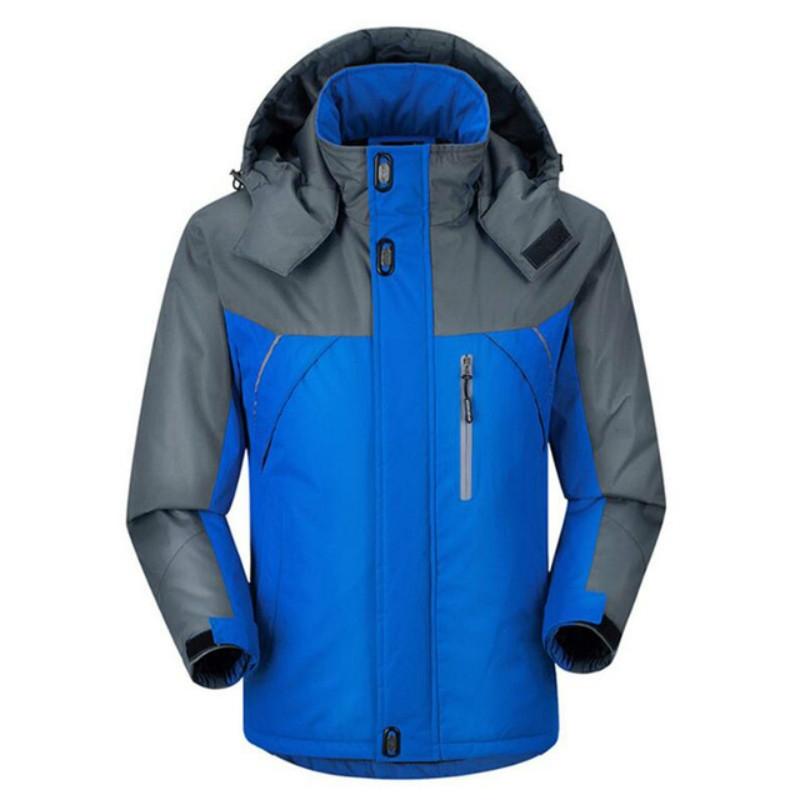 Men Winter Thick Fleece Waterproof Outwear Down Jackets Coats - Size Xxxl - Black