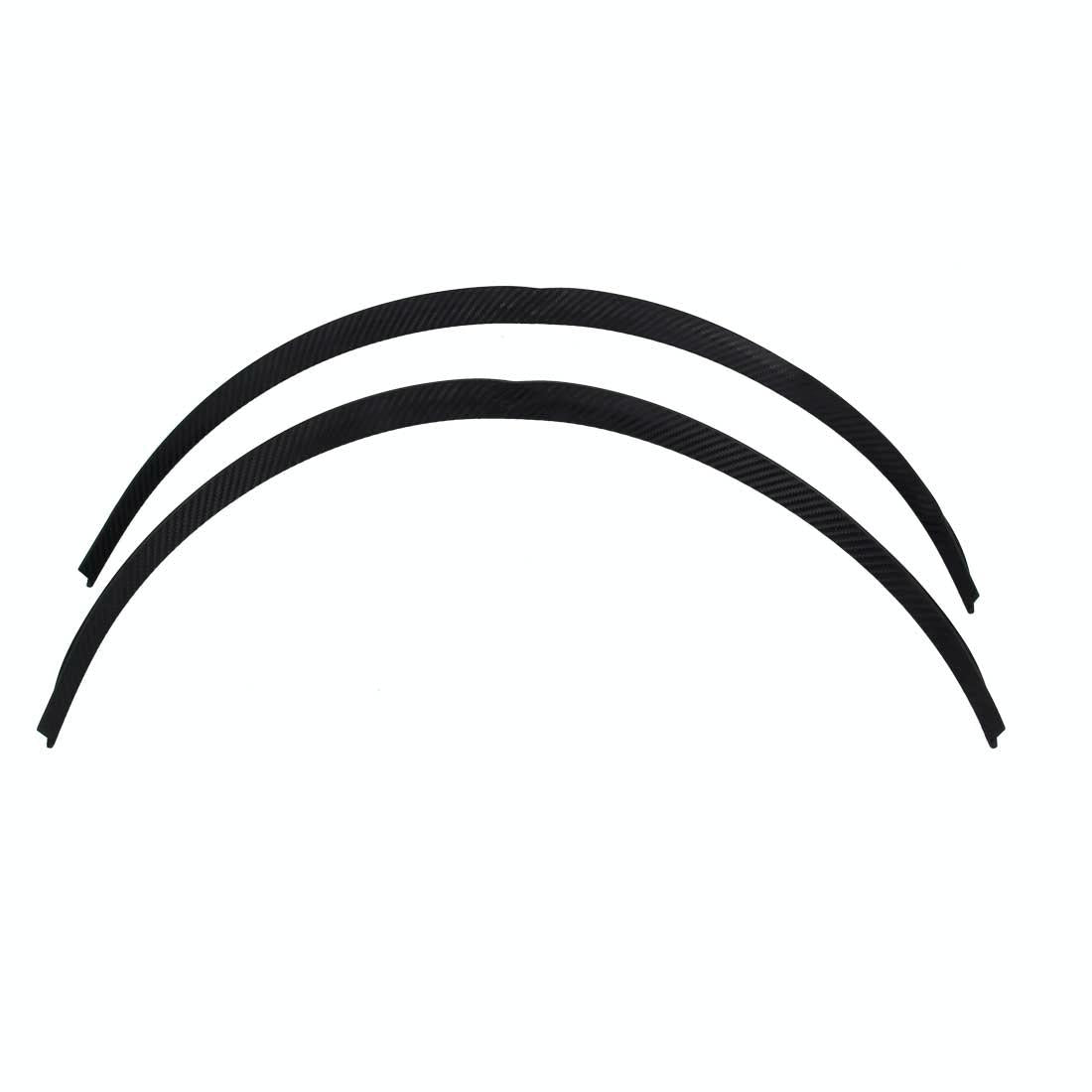 2 Pcs 45Cm Car Stickers Rubber Large Round Arc Strips Universal Fender Flares Wheel Eyebrow Decal Sticker Eyebrow Car-Covers Black Striped Round Arc Strips - 75 X 2Cm