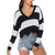 Striped Fashion Casual Pullover - Dark Blue S