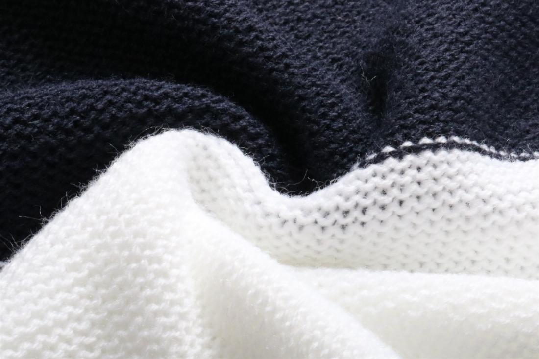 Striped Fashion Casual Pullover - Dark Blue S