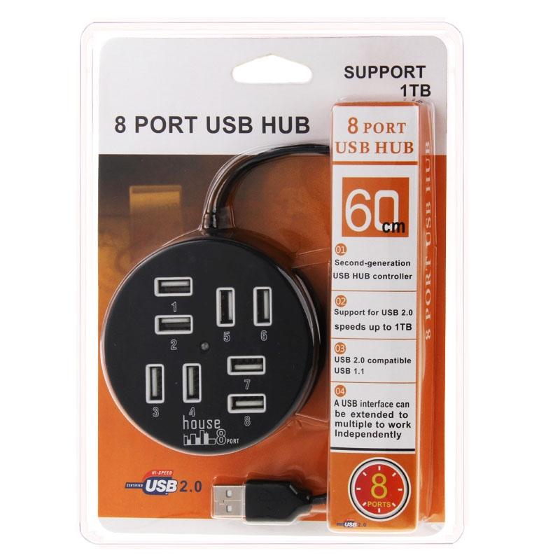 8-Port Usb 2.0 Hub For Laptop 60Cm Length 1Tb Hdd Support