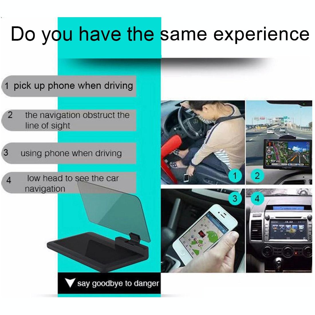 Car Gps Hud Holder For Smartphones Black