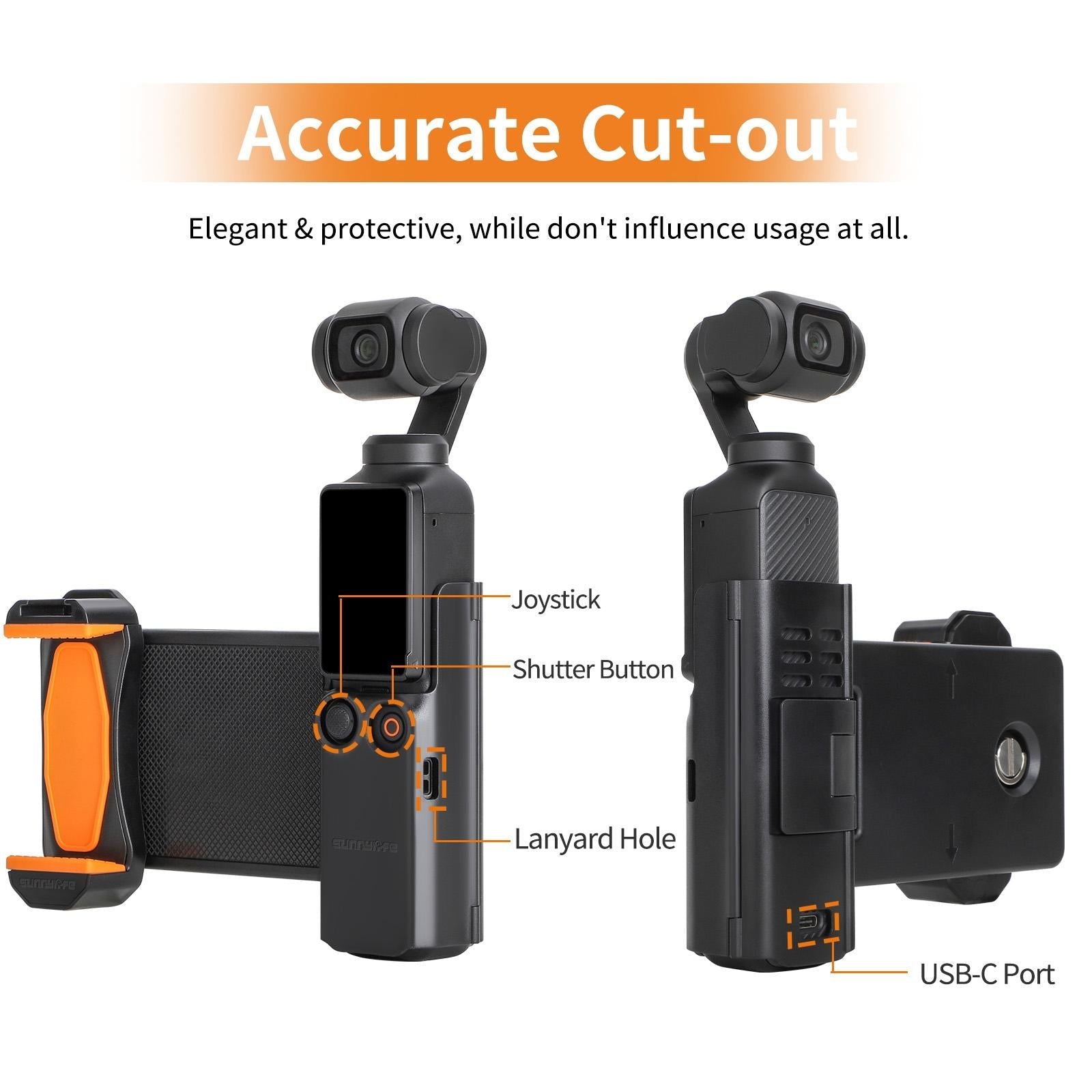 Portable Phone Clamp Holder with Storage Case for Dji Pocket 3