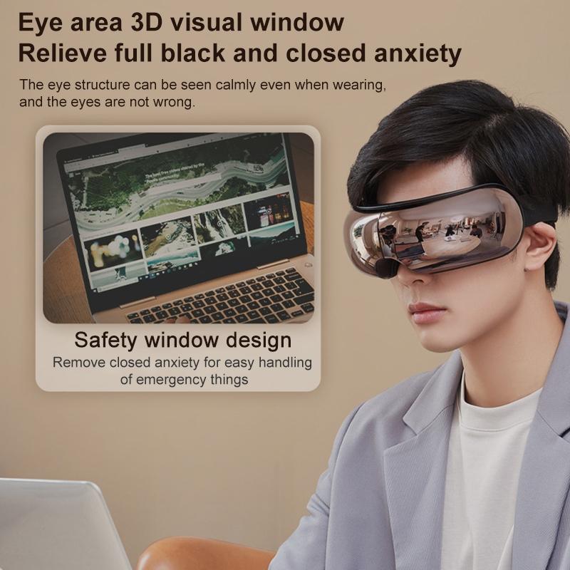 Smart Eye Massager With Hot Compress Air Pressure & Vibration - Black