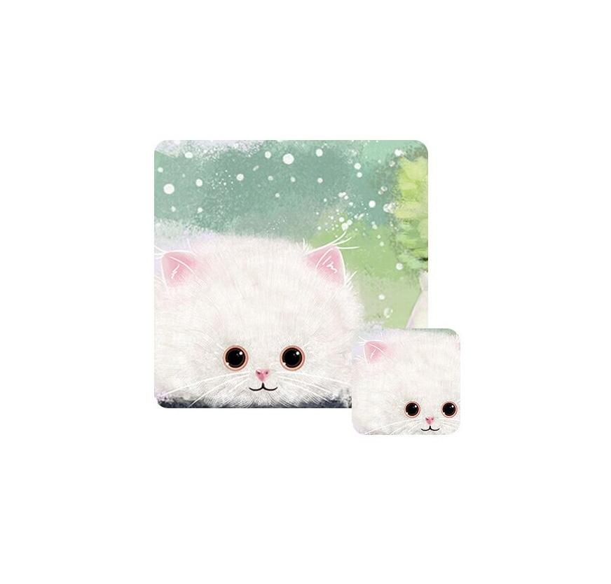 Waterproof Cartoon Mouse Pad Non Slip Design - Yellow Cat
