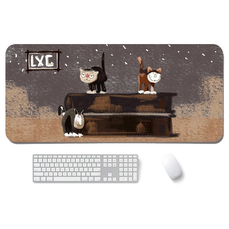 Waterproof Cartoon Mouse Pad Non Slip Design - Yellow Cat