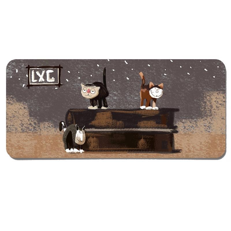 Waterproof Cartoon Mouse Pad Non Slip Design - Yellow Cat