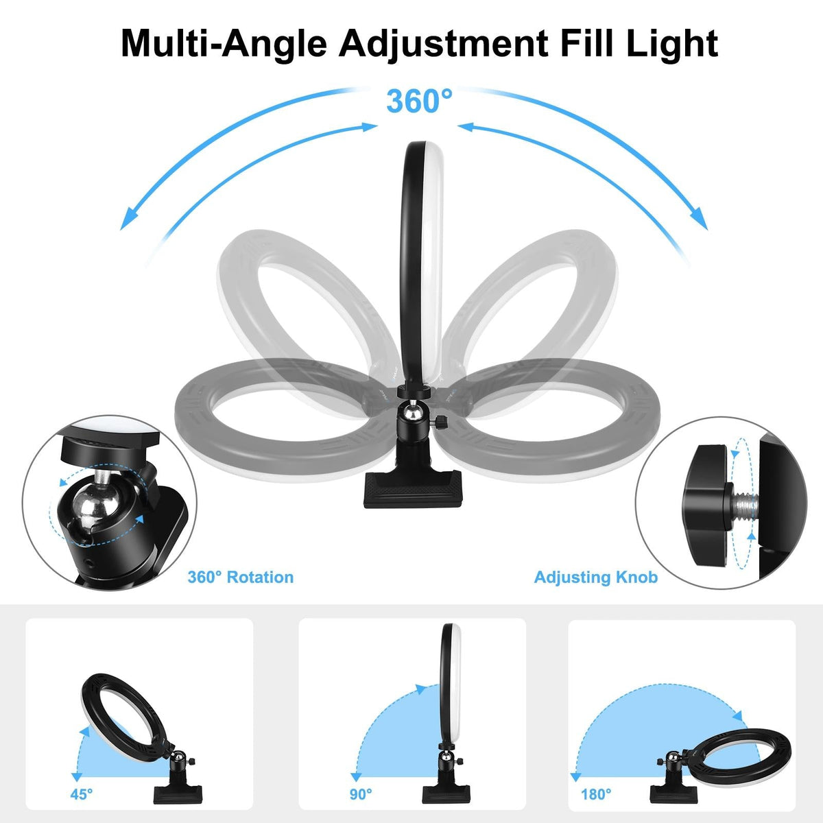 7.9 Ring Selfie Light with Dual Colour Led for Vlogging & Photography