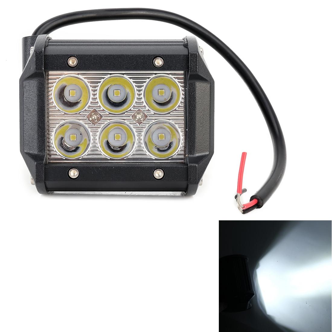 18W Cree 6 Led White Light Condenser Engineering Lamp / Waterproof Ip67 Suvs Light Dc 10 - 30V Black