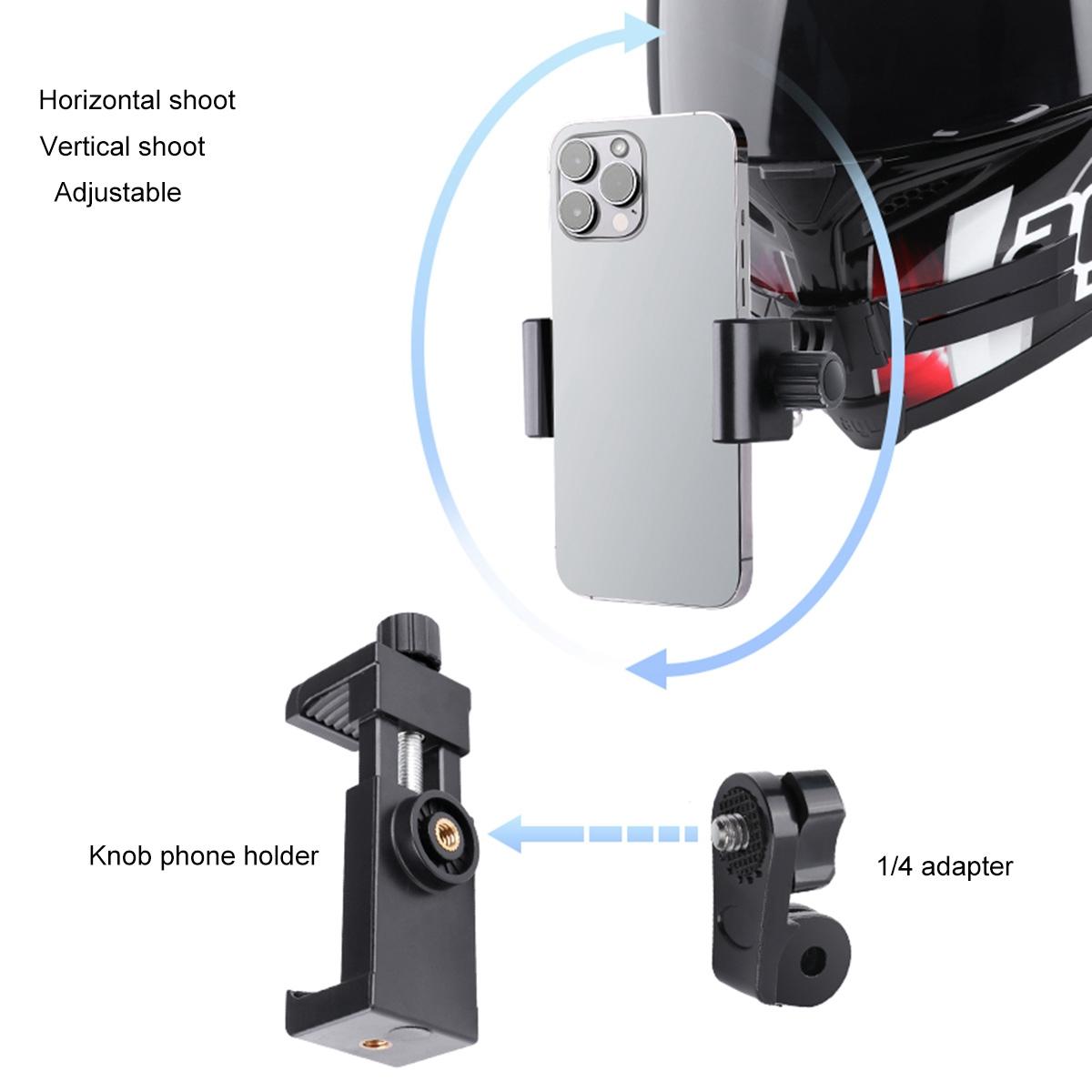Foldable Action Camera Helmet Mount Kit with j Hook and Phone Clamp
