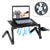 Adjustable Foldable Laptop Stand with Fans & Mouse Pad - Portable Aluminum Alloy - Black