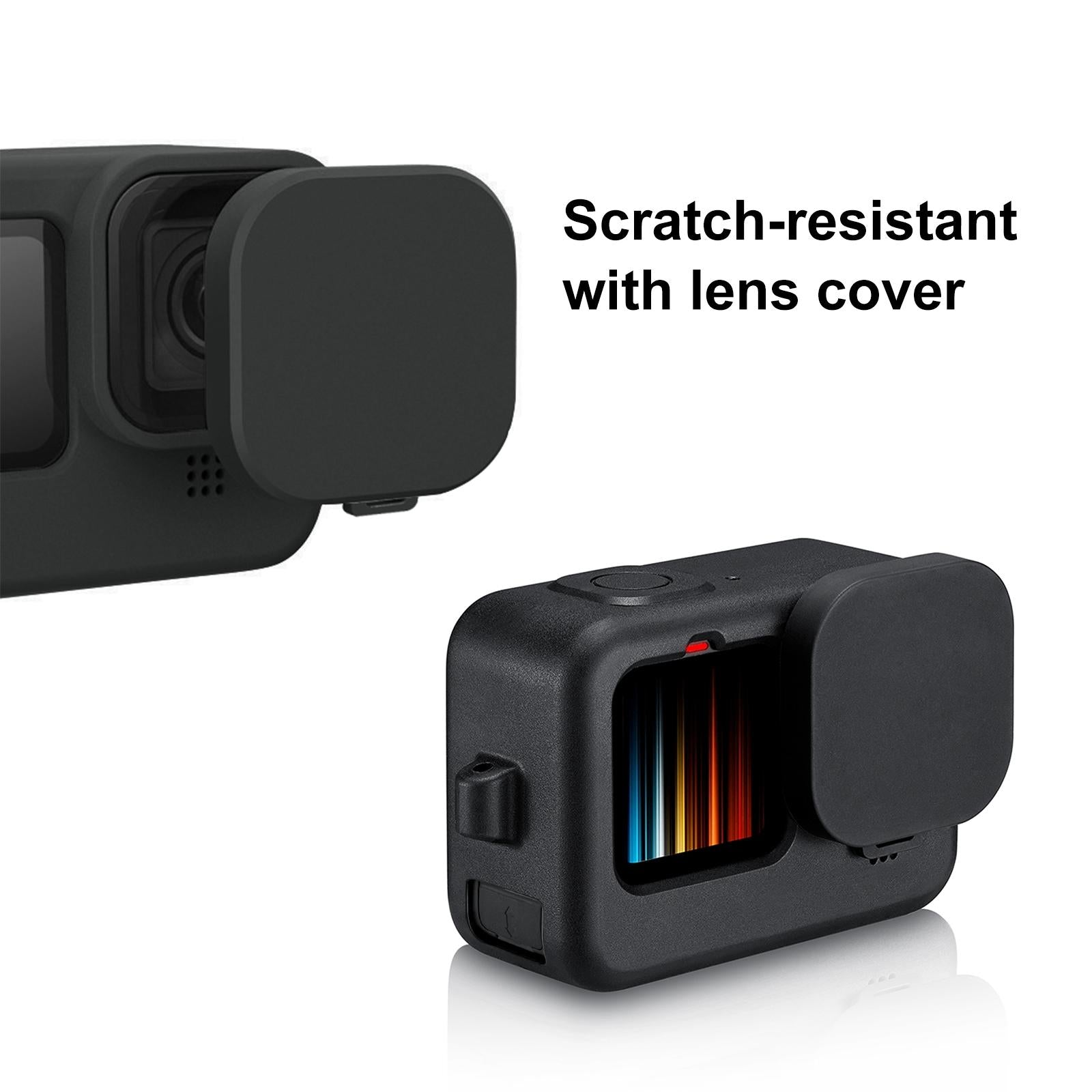 Silicone Protective Case with Wrist Strap and Lens Cover for Gopro Hero12