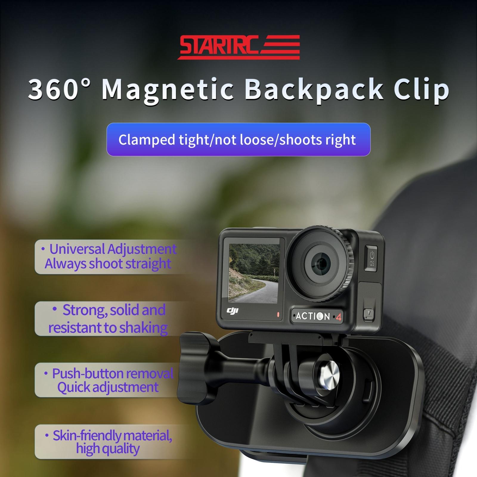 360 Degree Rotating Magnetic Backpack Clip Mount