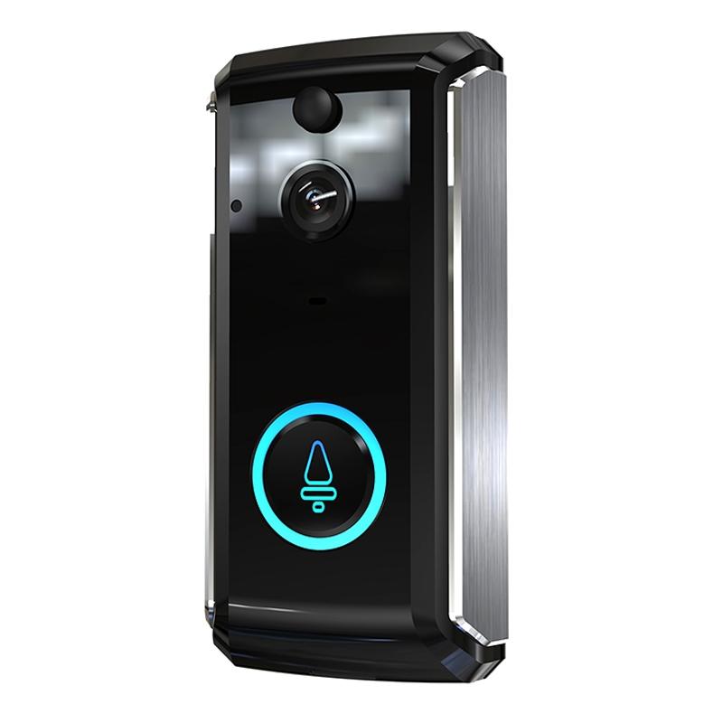 Smart Wifi Video Doorbell With Night Vision & Motion Detection - 2-Way Intercom - 32Gb Sd Card - Black