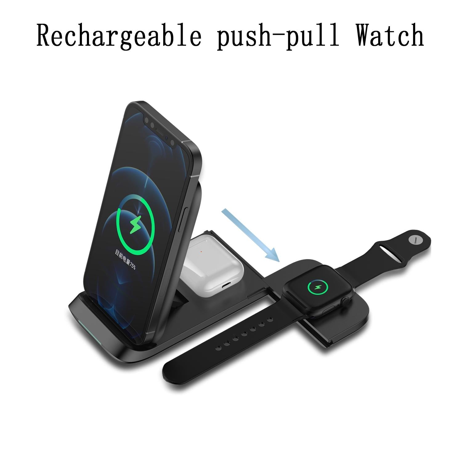 3 In 1 Foldable Wireless Charger For Iphone Apple Watch Airpods