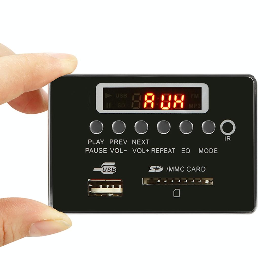 Car Mp3 Player Board With Bluetooth Fm Radio Sd / Usb / Aux Remote - Black