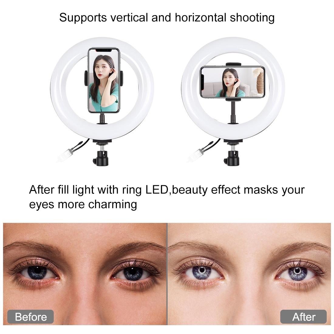 7.9 Rgbw Led Ring Light with Dual Colour Temperature and Phone Clamp