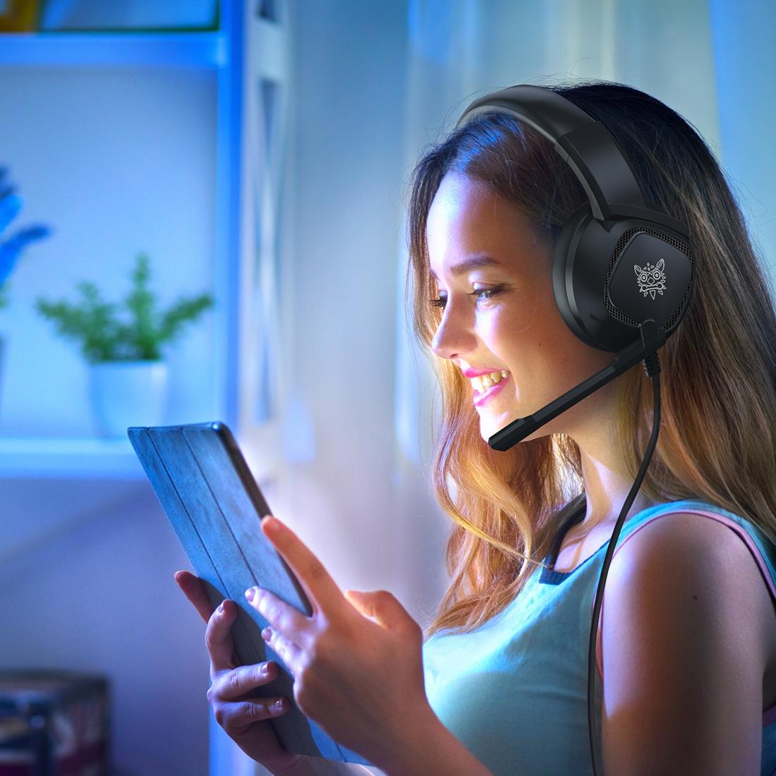 Adjustable Gaming Headset With Mic Black