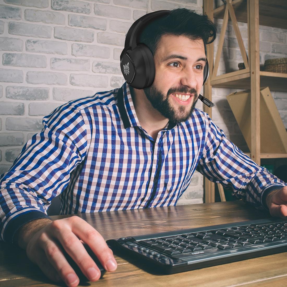 Adjustable Gaming Headset With Mic Black