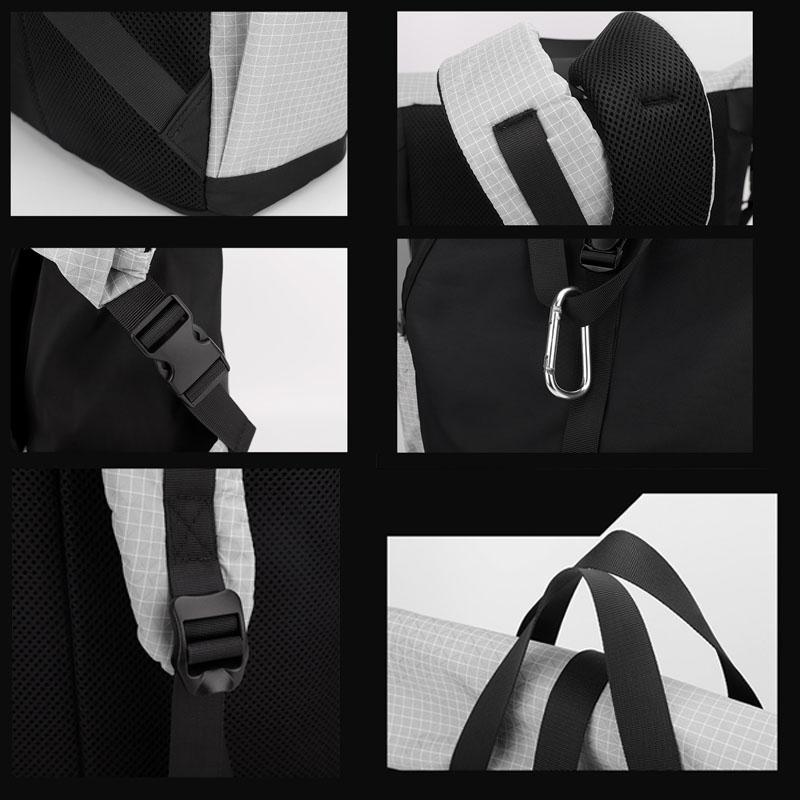 Large Capacity Contrast Backpack For Commuting - Gray