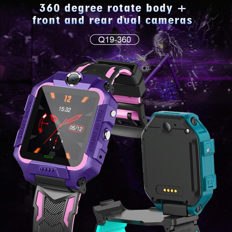 1.44 Inch 360-Degree Rotating Positioning Camera Smart Waterproof Children Calling Watch - Purple