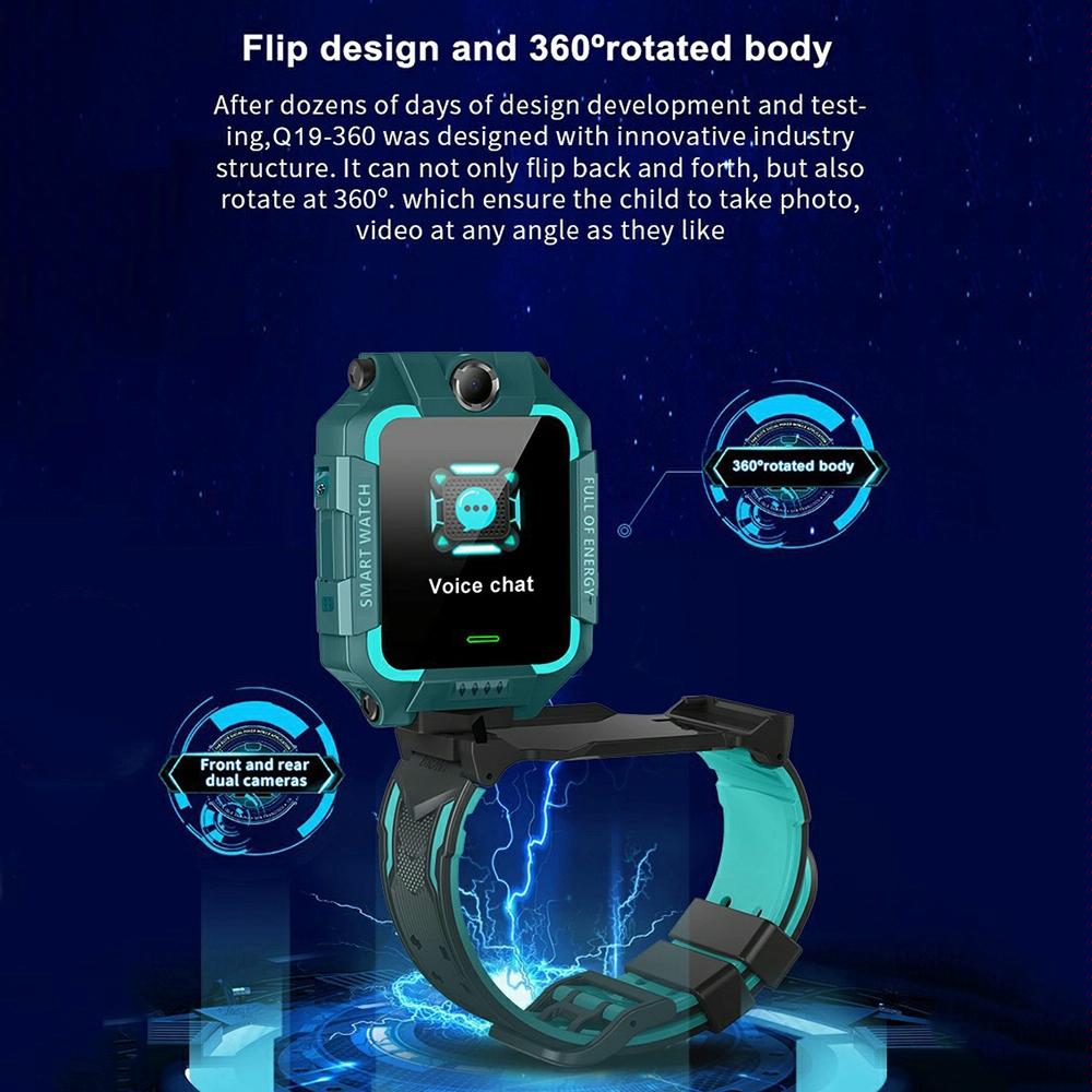 1.44 Inch 360-Degree Rotating Positioning Camera Smart Waterproof Children Calling Watch - Purple