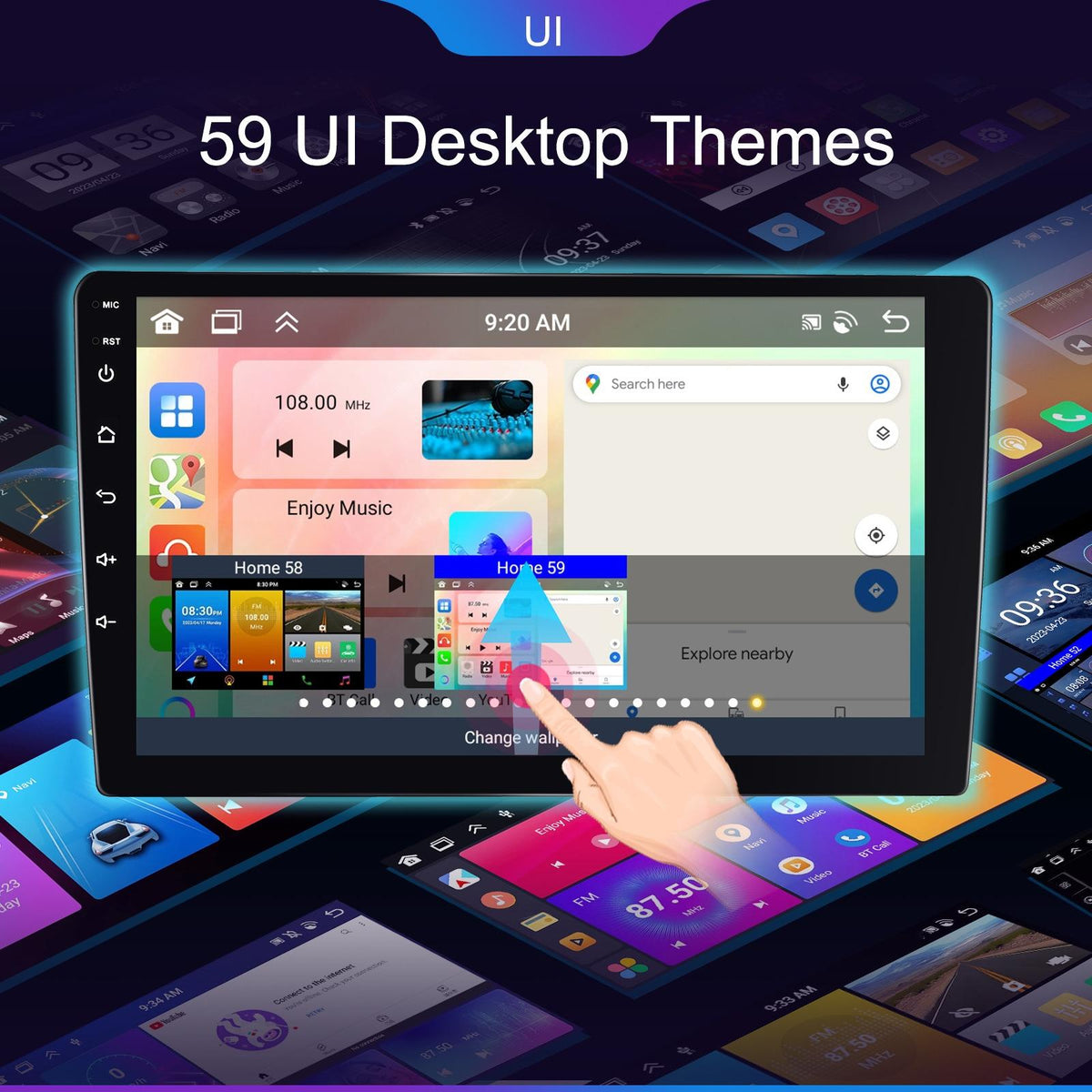 6 + 128G Android Car Bluetooth Player With Gps Navigation - Standard + Ahd Camera 7 Inch