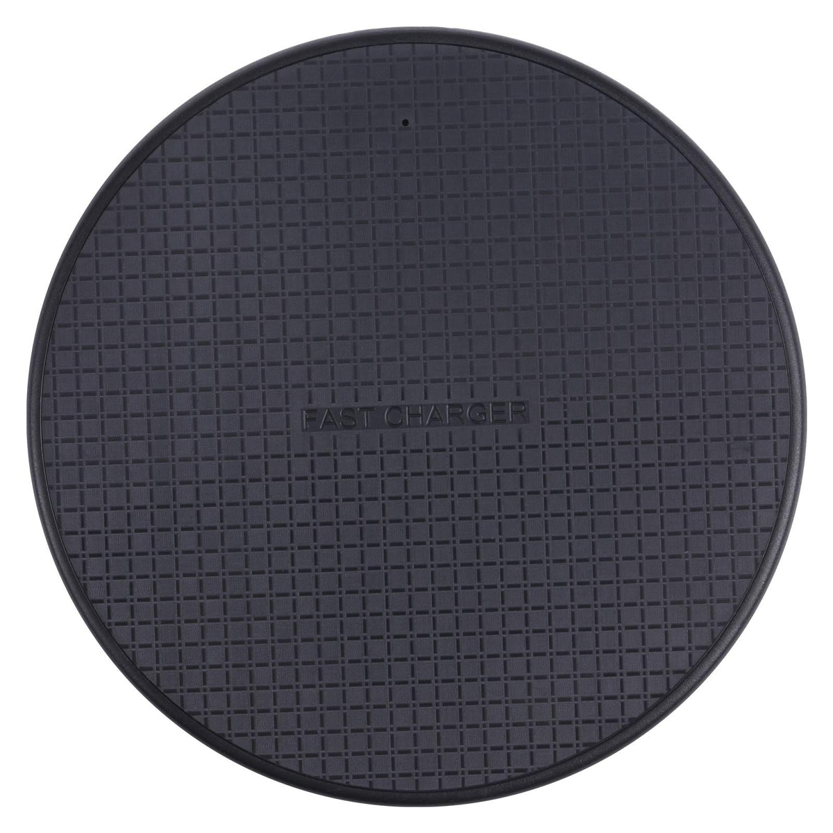 10W Plaid Pattern Round Wireless Charger - Black